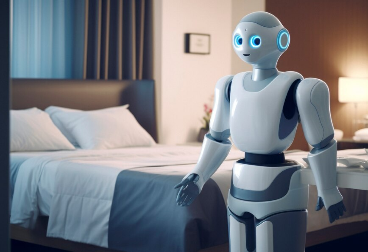 Domestic robot performing household tasks